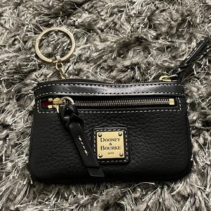 Dooney & Bourke Black Pebble Leather Coin Case